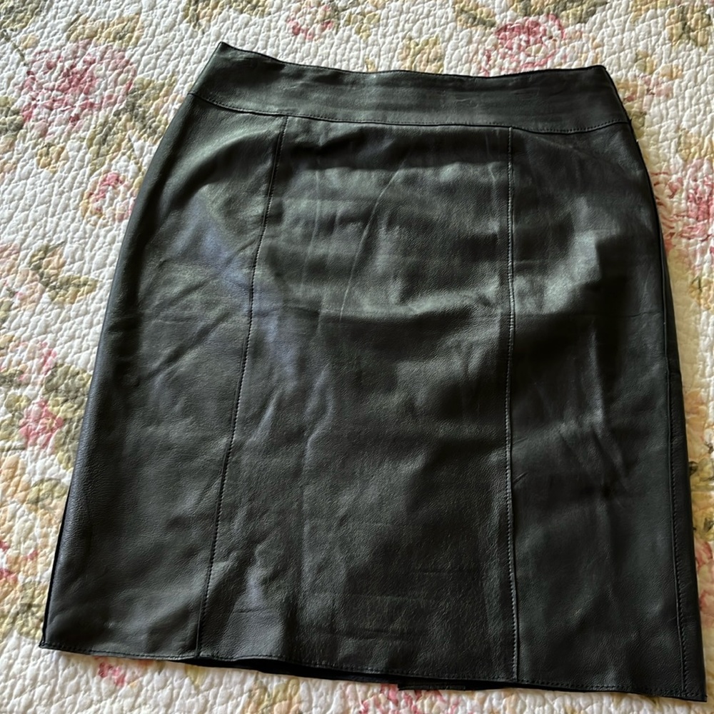 VGUC Black Leather Pencil Skirt size 2
